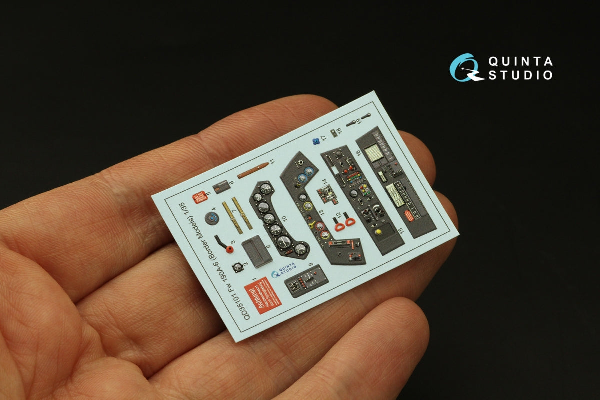 Quinta Studio QD35101 FW 190A-6 3D-Printed &amp;amp; coloured Interior on decal paper (Border Model) 1/35 – immagine 5