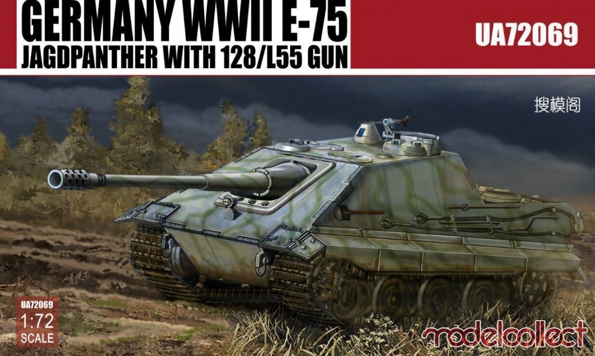 Modelcollect UA72069 Allemand E-75 Jagdpanther avec 128/L55 1/72