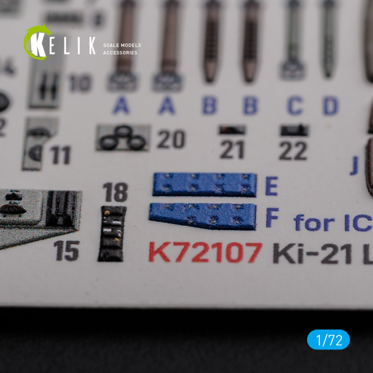 KELIK K72107 KI-21 interior 3D decals for ICM kit 1/72 – Bild 3