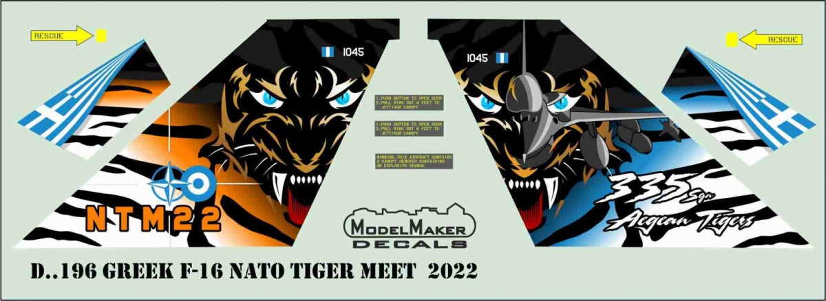 ModelMaker Decals D48196 Greek F-16 NATO Tiger Meet 2022 1/48 – immagine 3