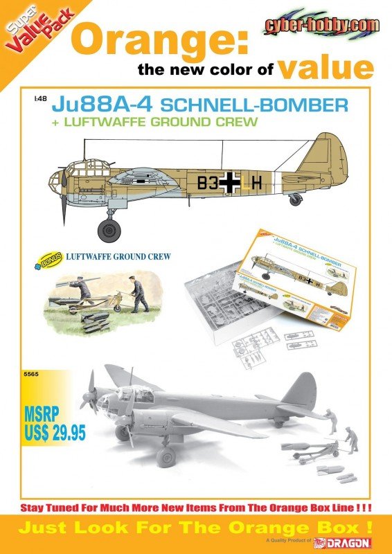 Cyber Hobby 5565 Ju88A-4 Schnell-Bomber + Luftwaffe Ground Crew 1/48 – zdjęcie 2