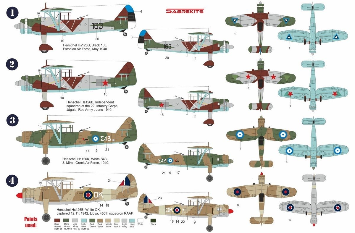 SabreKits SBK7013 Henschel Hs 126B/K International 1/72