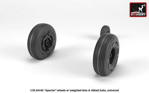 Armory Models AW35305 AH-64 Apache wheels w/ weighted tires, ribbed hubs 1/35 – Bild 4