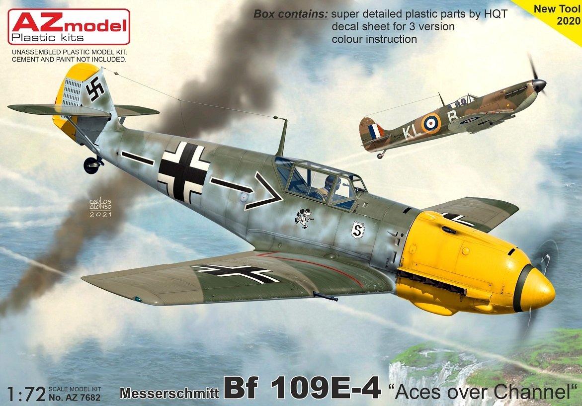 Maquette AZ AZ7682 Bf 109E-4 « As au-dessus de la Manche » au 1/72
