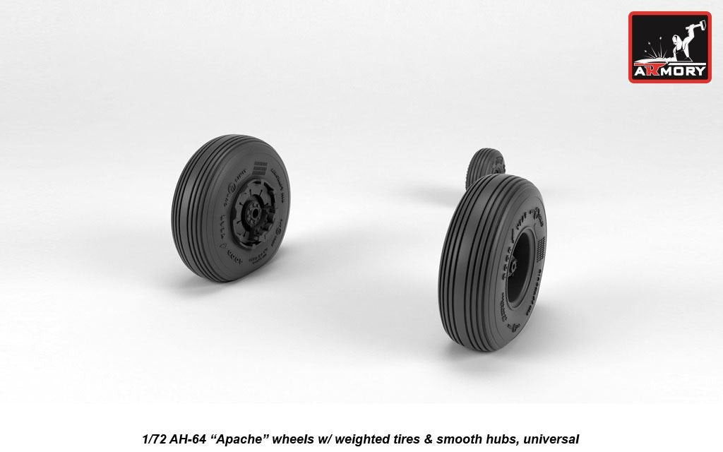 Roues Armory Models AW72335 AH-64 Apache avec pneus lestés, moyeux lisses 1/72 – image 4