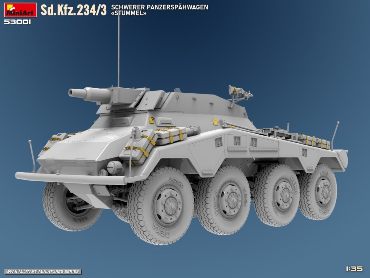 MiniArt 53001 Sd.Kfz.234/3 SCHWERER PANZERSPAHWAGEN STUMMEL 1/35 – Bild 3