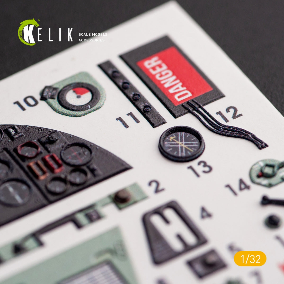 KELIK K32012 HAWKER HURRICANE MK.IIB - INTERIOR 3D DECAL FOR REVELL KIT 1/32 – immagine 2