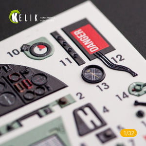 KELIK K32012 HAWKER HURRICANE MK.IIB - INTERIOR 3D DECAL FOR REVELL KIT 1/32 – immagine 2