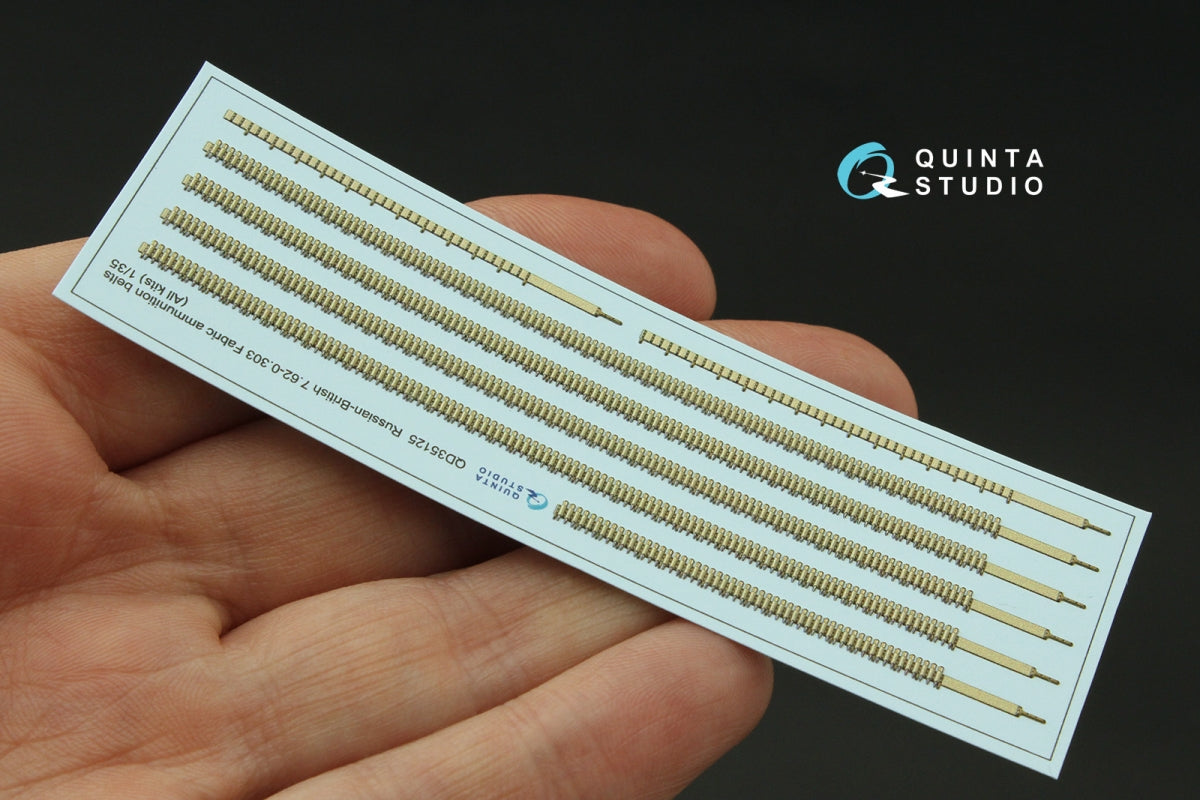 Quinta Studio QD35125 Russian-British 7.62-0.303 Fabric ammunition belts (All kits) 1/35 – imagen 4