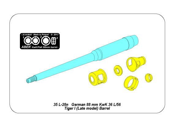 Aber 35L-028n 88mm KwK36/L56 barrel for German Tank Tiger I, Ausf. E - with late muzzle brake 1/35 – zdjęcie 5
