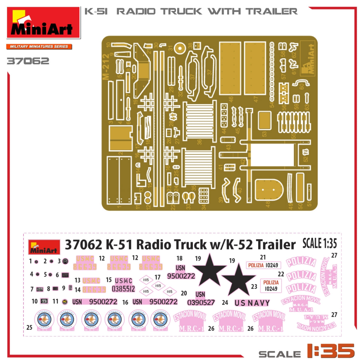 Miniart 37062 K-51 RADIO TRUCK WITH TRAILER 1/35 – immagine 2