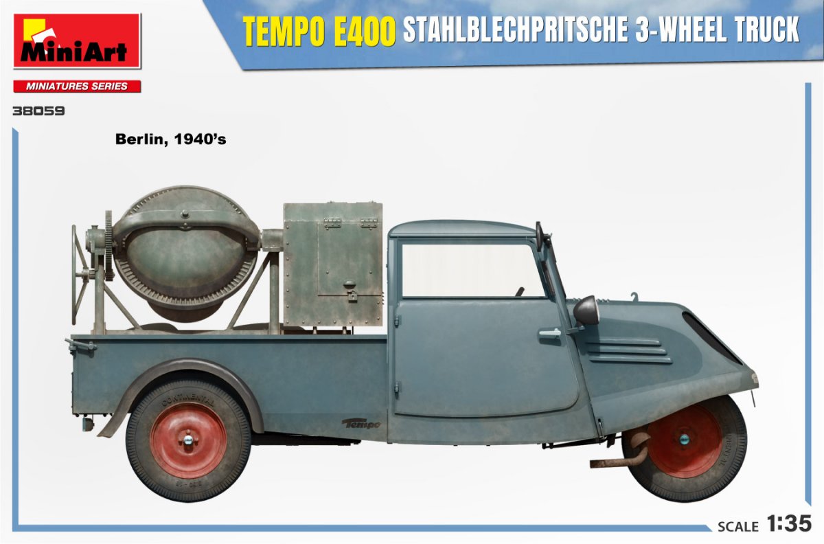 MiniArt 38059 TEMPO E400 STAHLBLECHPRITSCHE 3-WHEEL TRUCK 1/35 – Bild 3