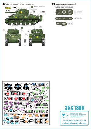 Star Decals 35-C1366 GUERRES DU PACIFIQUE AMÉRICAINES - IWO JIMA Chars Sherman USMC 1/35 – image 2