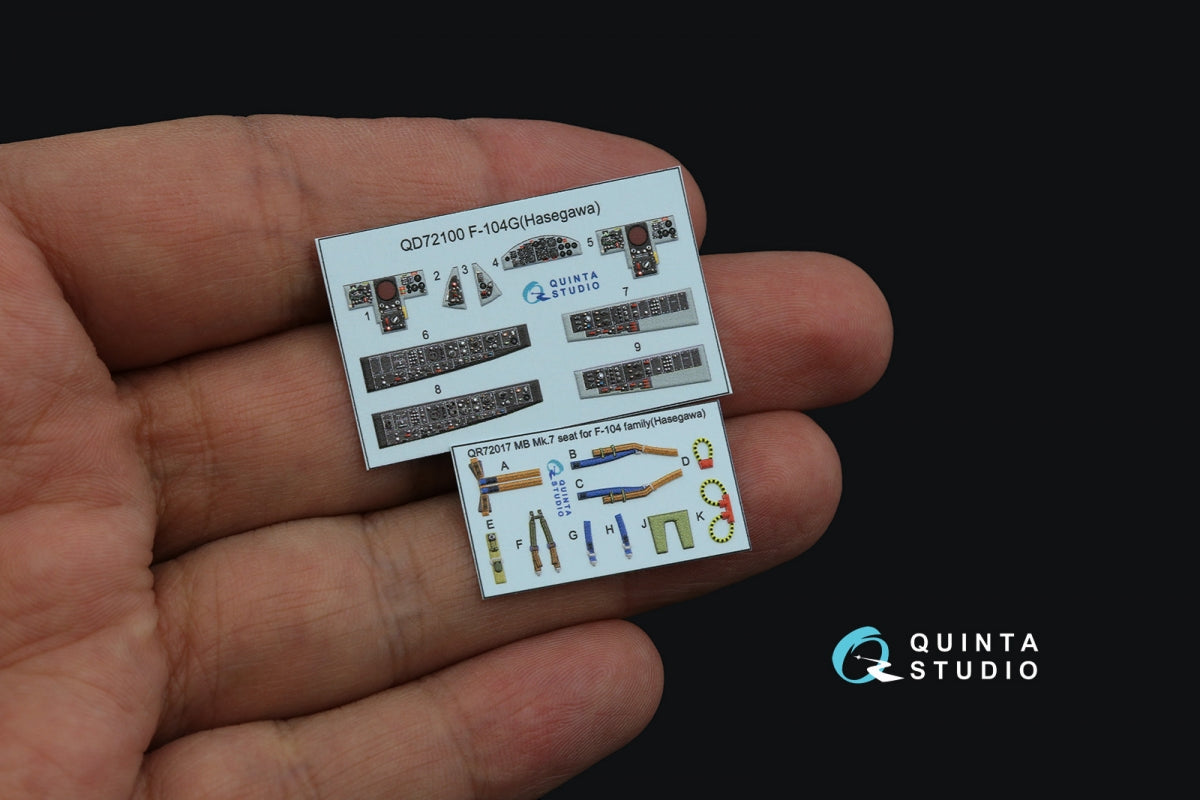 Quinta Studio QD72100 F-104G 3D-Printed &amp;amp; coloured Interior on decal paper (Hasegawa) 1/72 – Bild 4