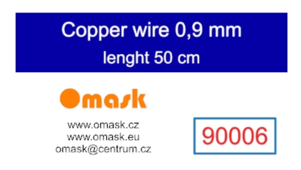 Fil de cuivre Omask 90006, diamètre 0,9 mm, longueur 50 cm