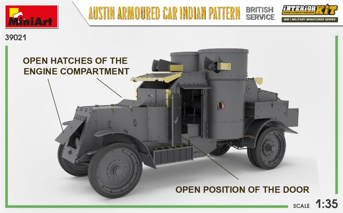 Miniart 39021 AUSTIN ARMOURED CAR INDIAN PATTERN. BRITISH SERVICE. INTERIOR KIT 1/35 – Bild 6