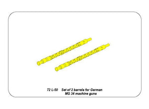 Aber 72L-50 Set of 2 barrels for German machine guns MG34 1/72 – immagine 4