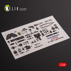 KELIK K48108 P-38F &amp;quot;Lightning&amp;quot; - interior 3D decals for Academy kit 1/48