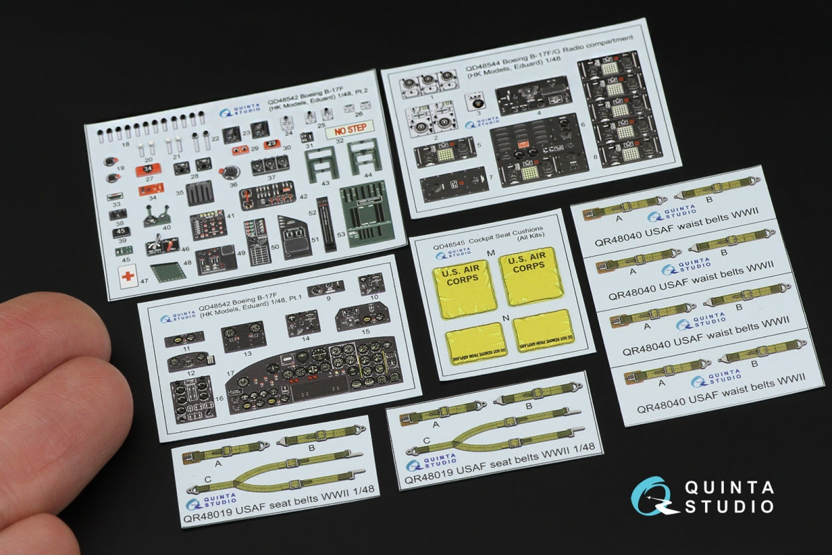 Intérieur imprimé en 3D et coloré sur papier décalcomanie pour Boeing B-17F (modèles HK, Eduard) de Quinta Studio QDS-48542 (petite version) à l&amp;#39;échelle 1/48 – image 2