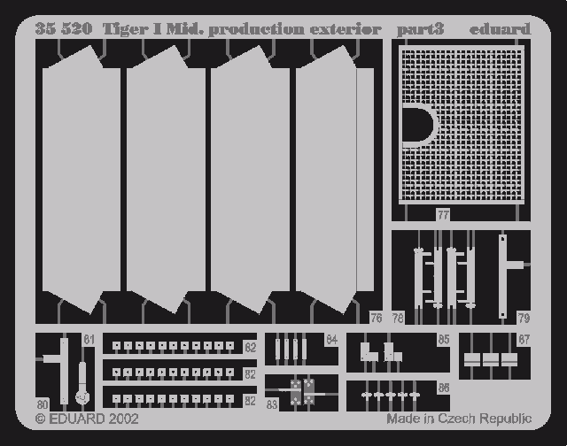 Eduard 35520 Tiger I Mid. Production exterior 1/35 Academy
