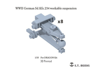 E.T. Model P35-111 WWII German Sd.Kfz.234 workable suspension ( 3D Printed ) For DRAGON Kit 1/35 – Bild 2