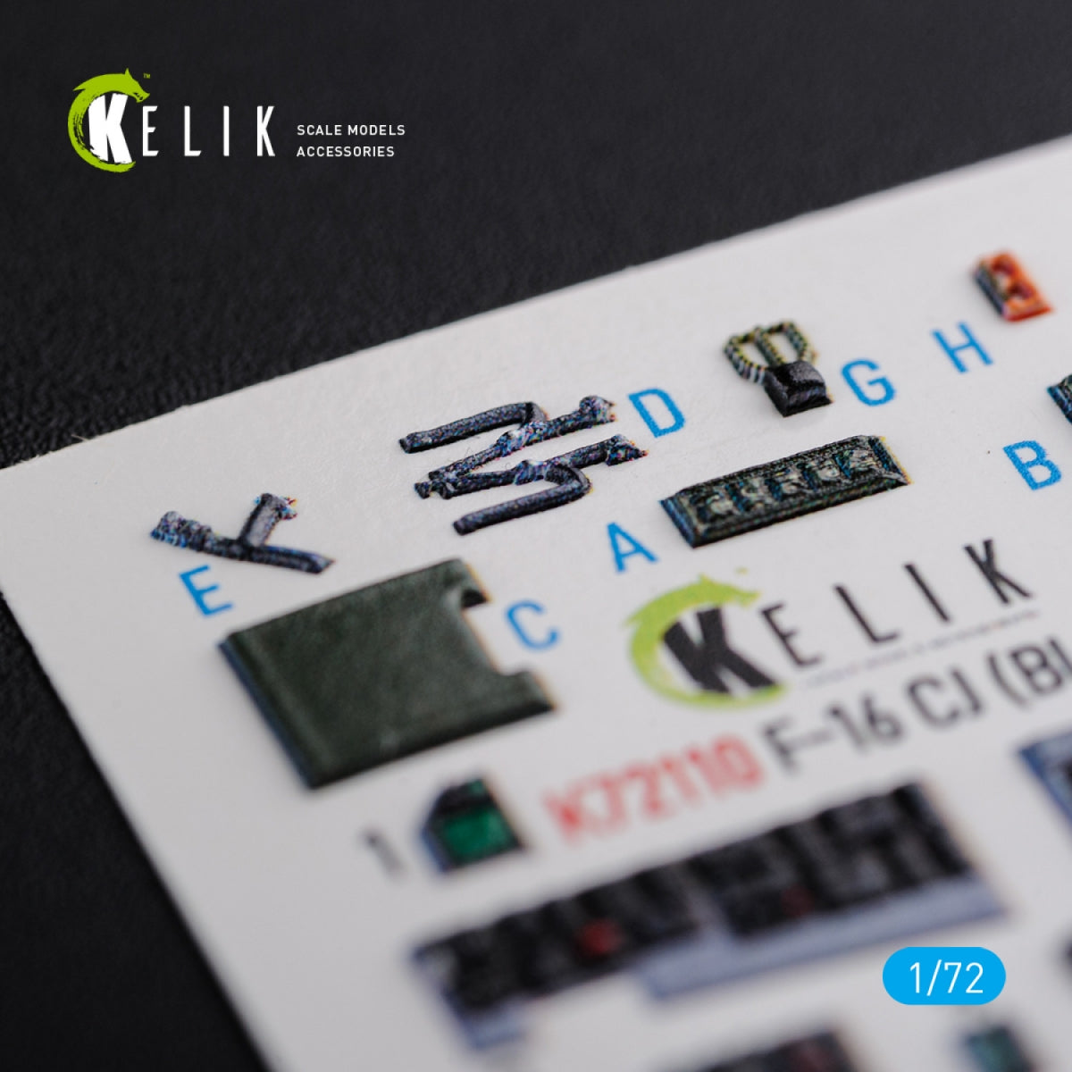 KELIK K72110 F-16 CJ (Block 50) interior 3D decals for Tamiya kit 1/72 – zdjęcie 8