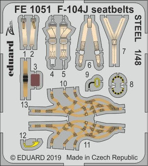 Eduard FE1051 F-104J seatbelts STEEL 1/48 KINETIC MODEL