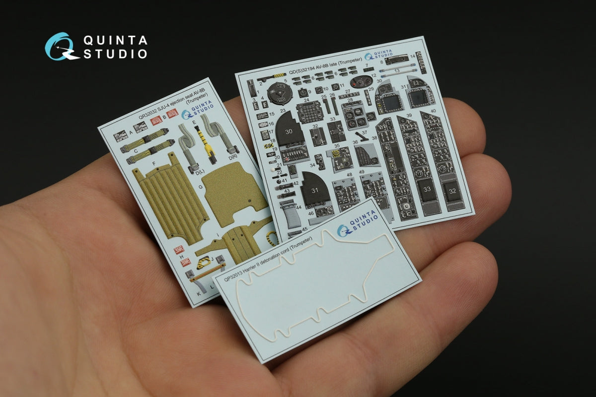 Intérieur imprimé en 3D et coloré sur papier décalcomanie Quinta Studio QD32194 AV-8B Harrier II tardif (Trumpeter) 1/32 – image 4