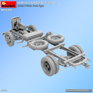 Miniart 35445 GERMAN 3t CARGO TRUCK 3,6-36S EARLY PROD. PmQ-Type 1/35 – immagine 14