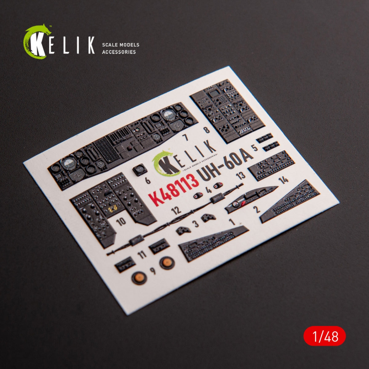 KELIK K48113 UH-60A Black Hawk - Type 1 interior 3D decals for ICM kit 1/48 – Bild 3