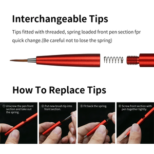 DSPIAE AT-FB04 Fine Brush With Replacable Point Tip - Black / Precyzyjny pędzel z wymienną końcówką – imagen 3