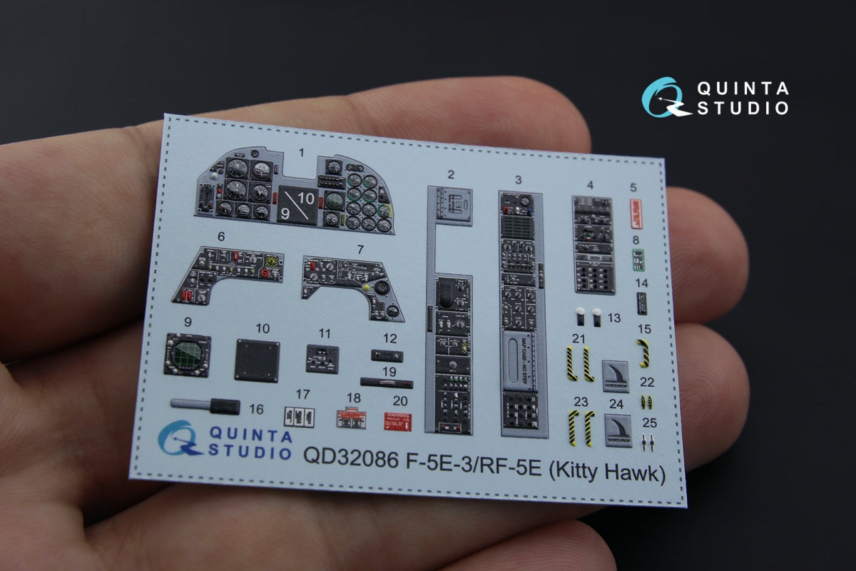Intérieur coloré imprimé en 3D sur papier décalcomanie pour le kit KittyHawk (QD32086 F-5E-3/RF-5E) au 1/32  – image 3