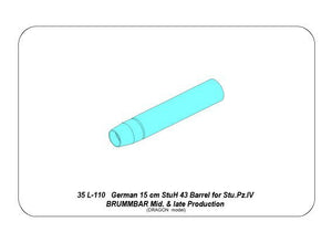 Aber 35L-110 German 15cm StuH 43 Barrel for Stu.Pz. IV BRUMBAR 1/35 – immagine 9