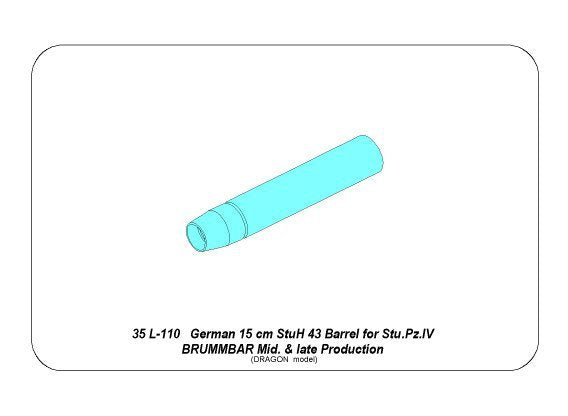 Aber 35L-110 German 15cm StuH 43 Barrel for Stu.Pz. IV BRUMBAR 1/35 – immagine 9