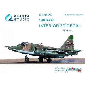 Quinta Studio QD48067 Su-25 3D-Printed &amp;amp; coloured Interior on decal paper (for KP kit) 1/48