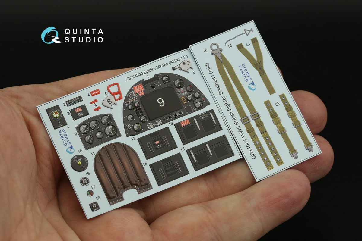 Quinta Studio QD24009 Spitfire Mk.IXc 3D-Printed &amp;amp; coloured Interior on decal paper (Airfix) 1/24 – Bild 9