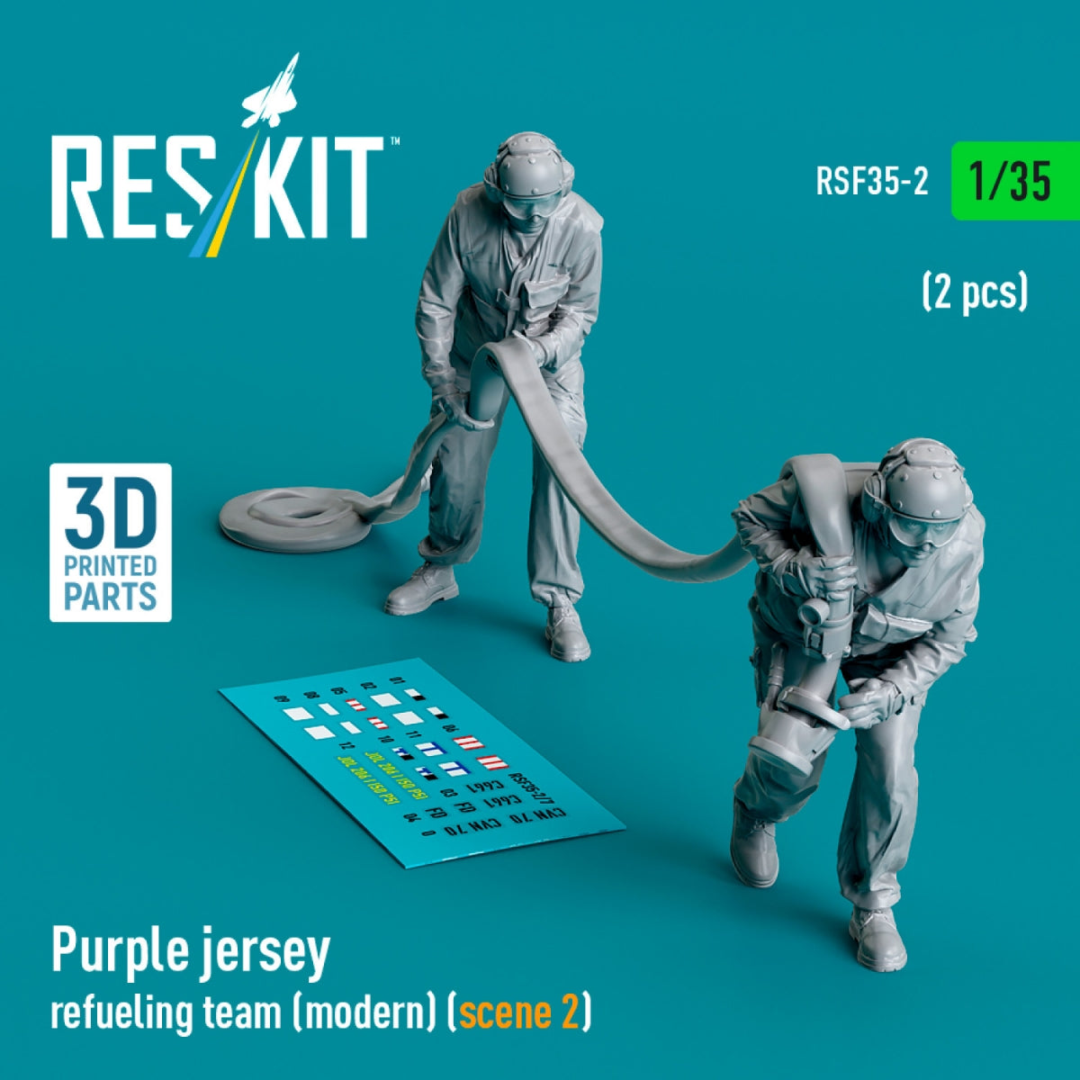 RESKIT RSF35-0002 Purple jersey refueling team (modern) (scene 2) (2 pcs) (3D Printed) 1/35