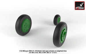 Armory Models AW32011 Mikoyan MiG-21 Fishbed wheels w/ weighted tires, late 1/32 – Bild 4