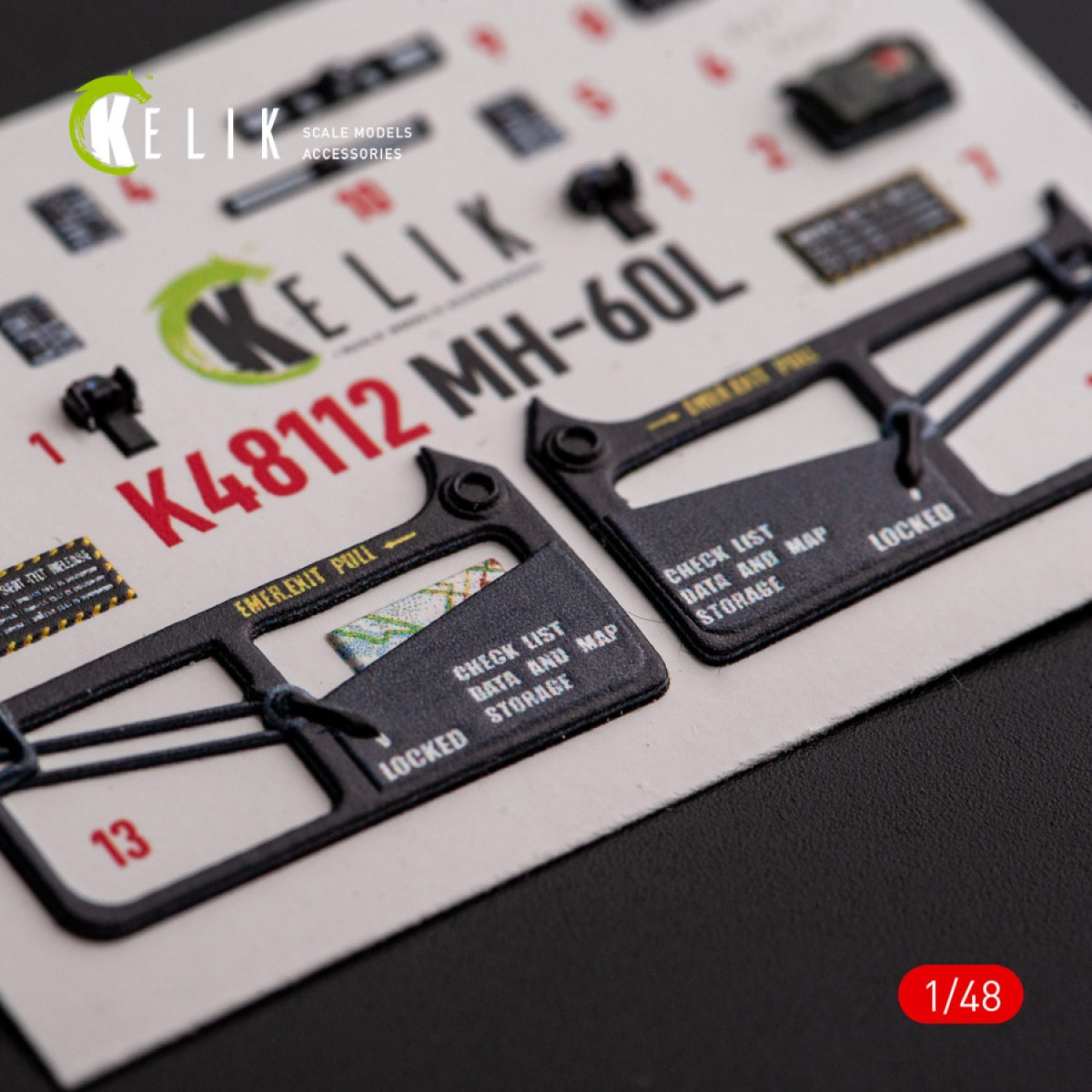 KELIK K48112 MH-60L Black Hawk - interior 3D decals for ICM kit 1/48 – immagine 7