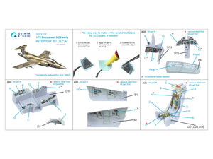 Quinta Studio QD72172 Blackburn Buccanneer S.2B Early 3D-Printed &amp;amp; coloured Interior on decal paper (Airfix) 1/72 – immagine 3