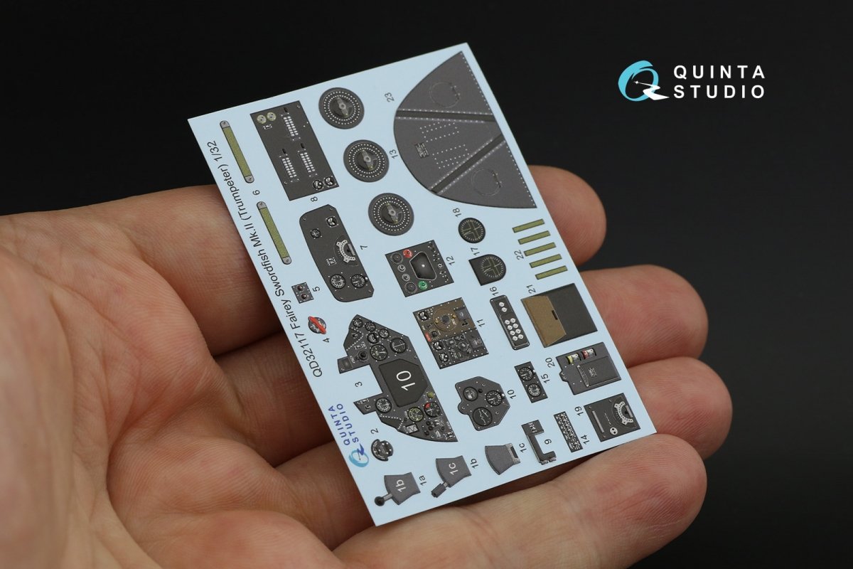 Quinta Studio QD32117 Fairey Swordfish Mk.II 3D-Printed &amp;amp; coloured Interior on decal paper (Trumpeter) 1/32 – imagen 4