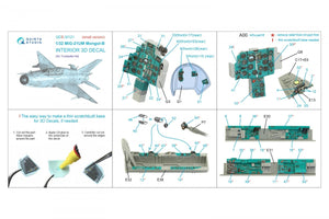 Intérieur imprimé en 3D et coloré sur papier décalcomanie Quinta Studio QDS-32121 MiG-21UM (Trumpeter) (Petite version) 1/32 – image 10