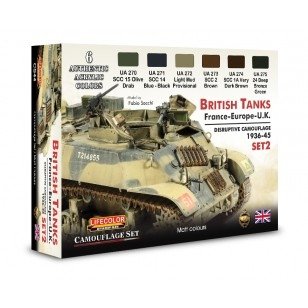 Lifecolor CS44 Acrylic paint set British tanks Set 2 6x22ml