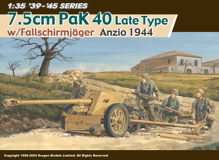 Dragon 6250 7.5cm Pak40 Late Type w/FJ (1/35)