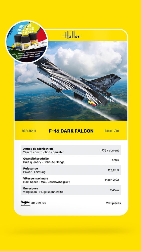 Heller 35411 F-16 Dark Falcon - Starter Kit 1/48 – image 7