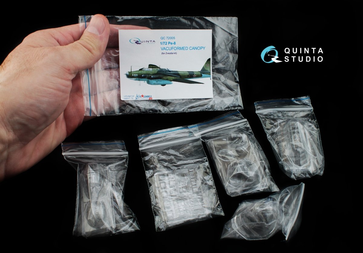 Quinta Studio QC72005 Pe-8 vacuformed clear canopy (for 7264 Zvezda kit) 1/72 – Bild 8