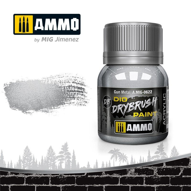 Ammo of Mig 0622 DRYBRUSH Gun Metal 40ml