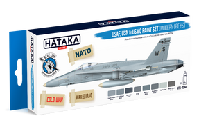 Hataka HTK-BS44 BLUE LINE – USAF, USN &amp;amp; USMC paint set (modern grays) 8x17ml