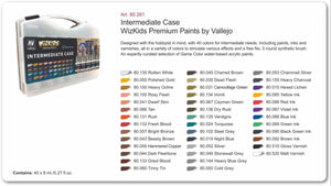 Vallejo 80261 Wizkids Intermediate Case 40x8ml + brush – immagine 2