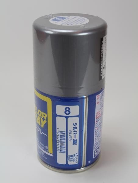 Mr.Hobby S-008 S008 Silver - (Metallic) Spray – zdjęcie 2